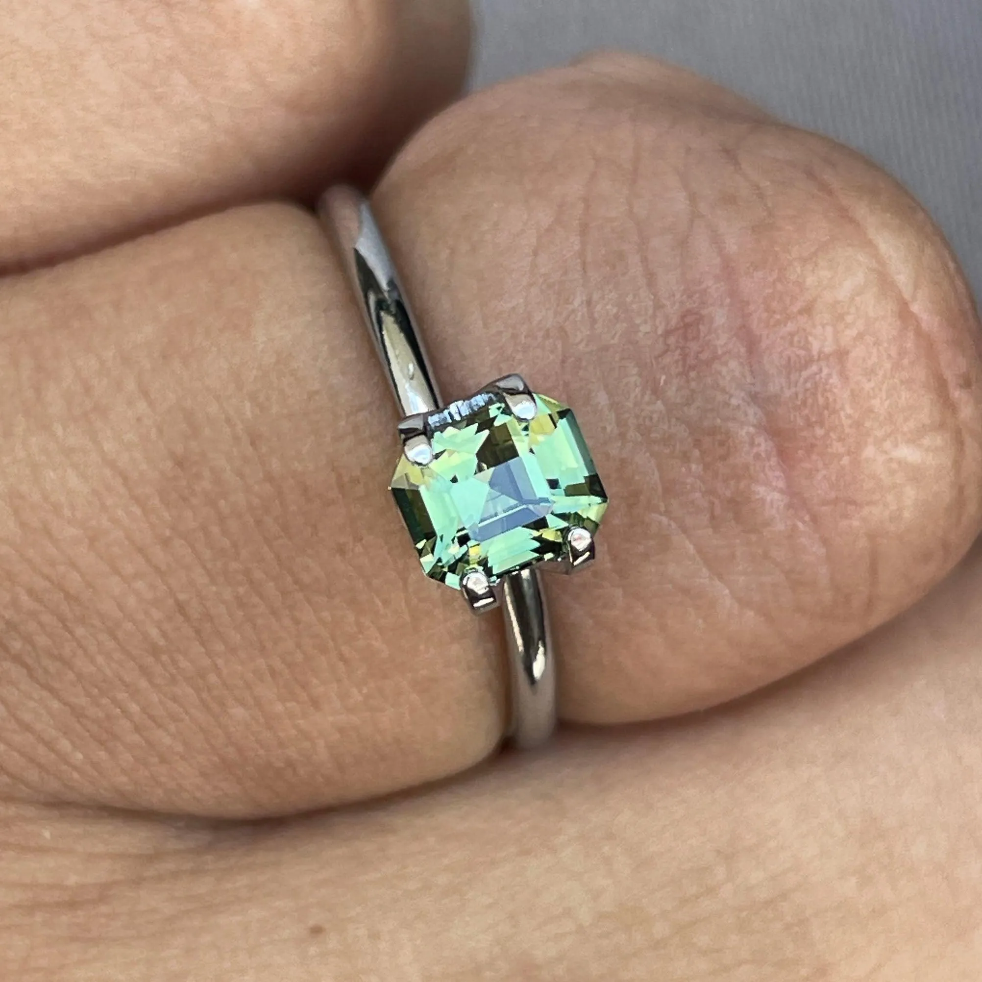 1.12 ct Certified Natural Green Sapphire