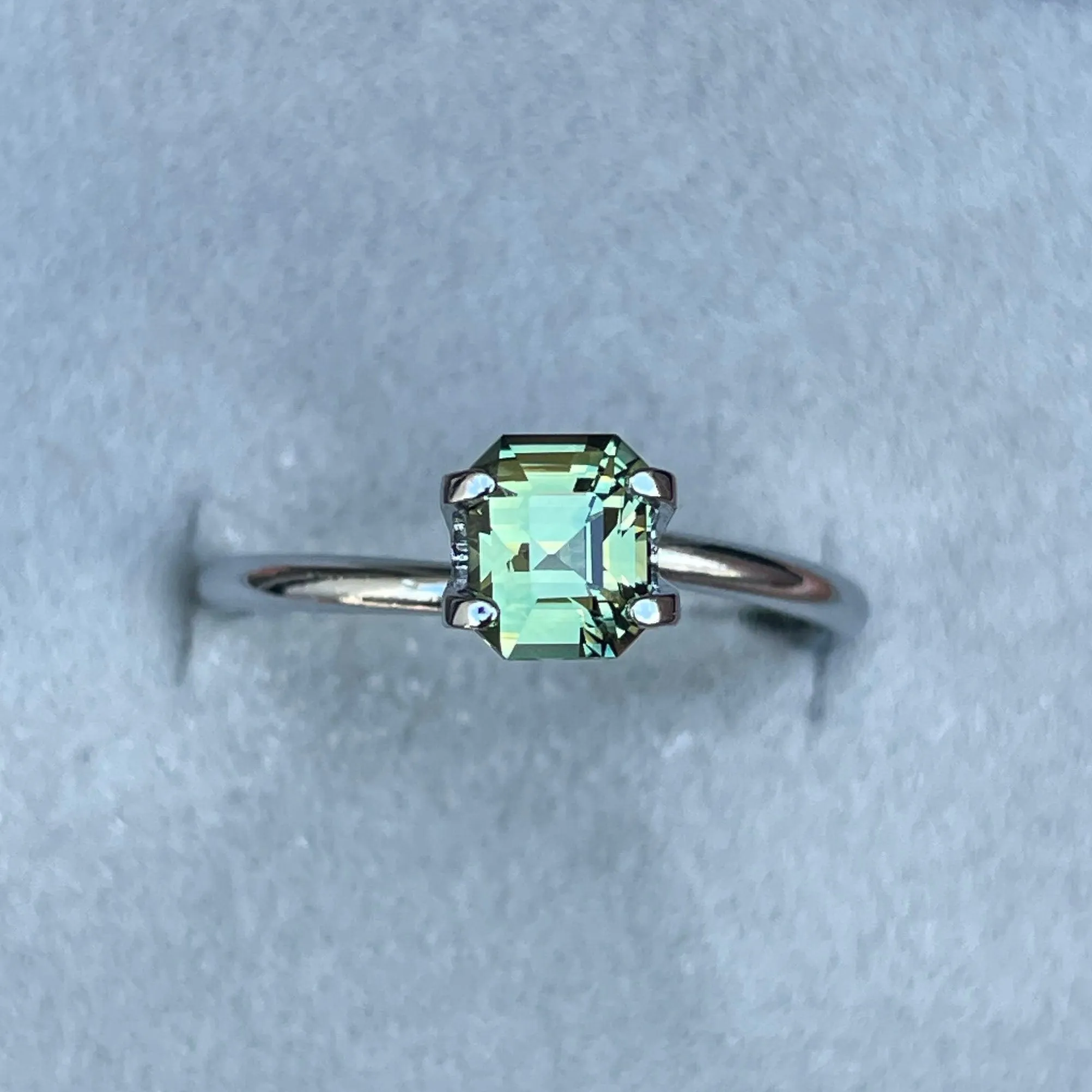 1.12 ct Certified Natural Green Sapphire