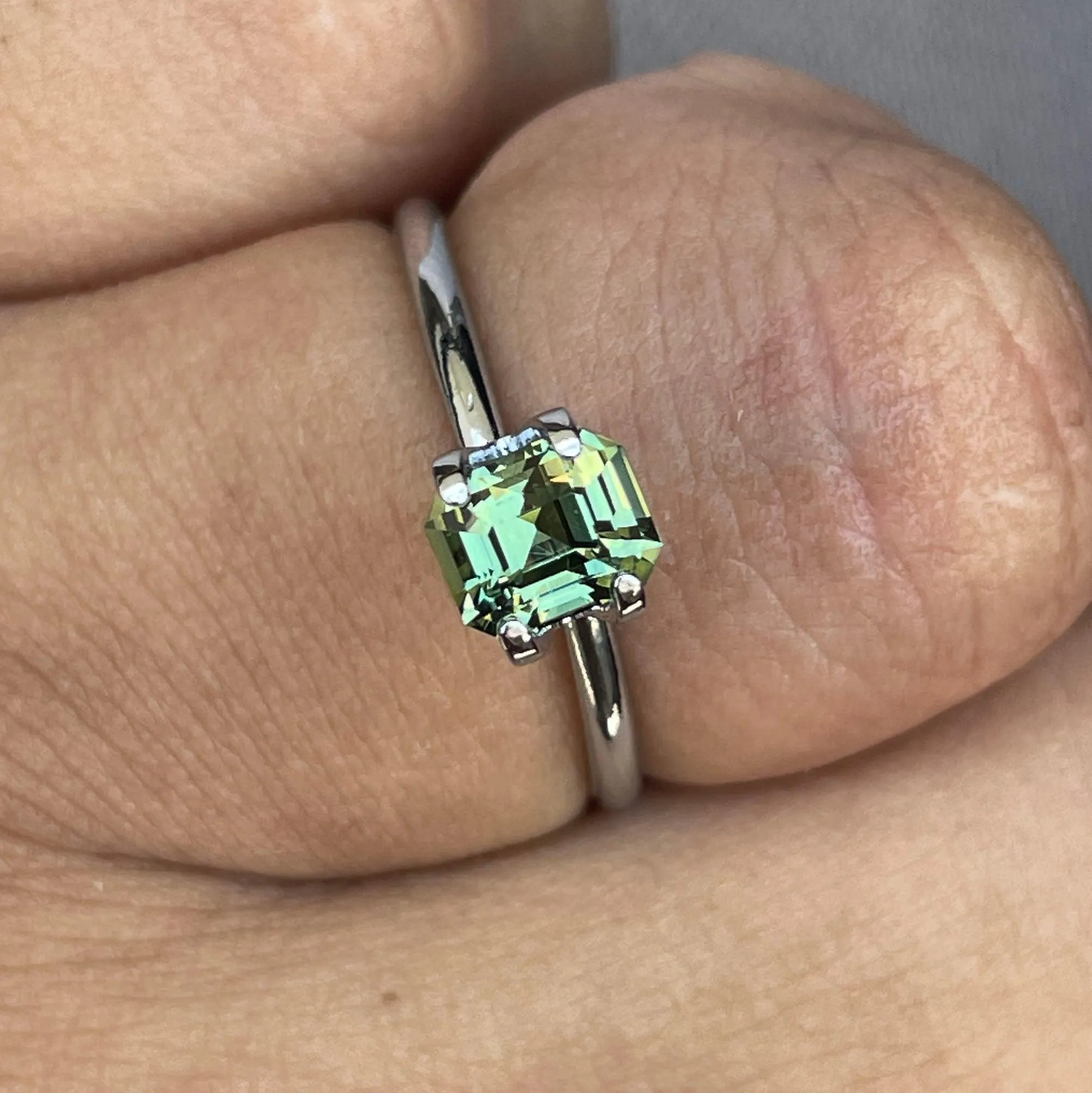 1.12 ct Certified Natural Green Sapphire