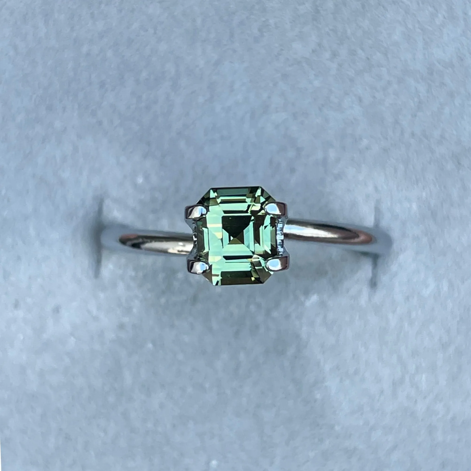 1.12 ct Certified Natural Green Sapphire