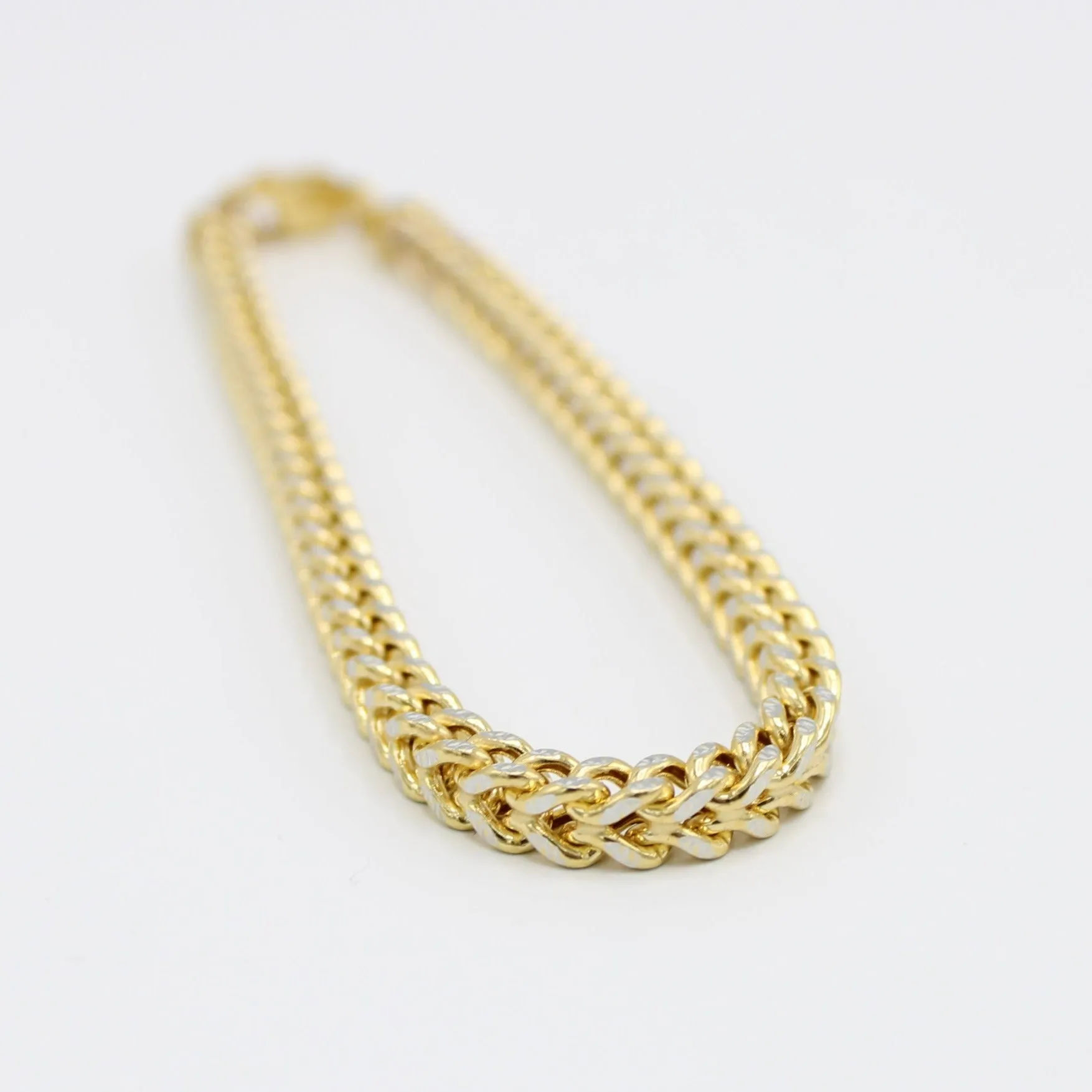 14K Franco Bracelet two Tones Yellow Gold