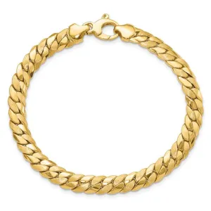 14k Satin and Polished 6.5mm Fancy Link Bracelet