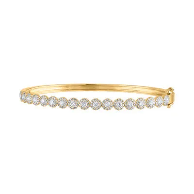 14KT GOLD DIAMOND MARTINI SET BANGLE BRACELET