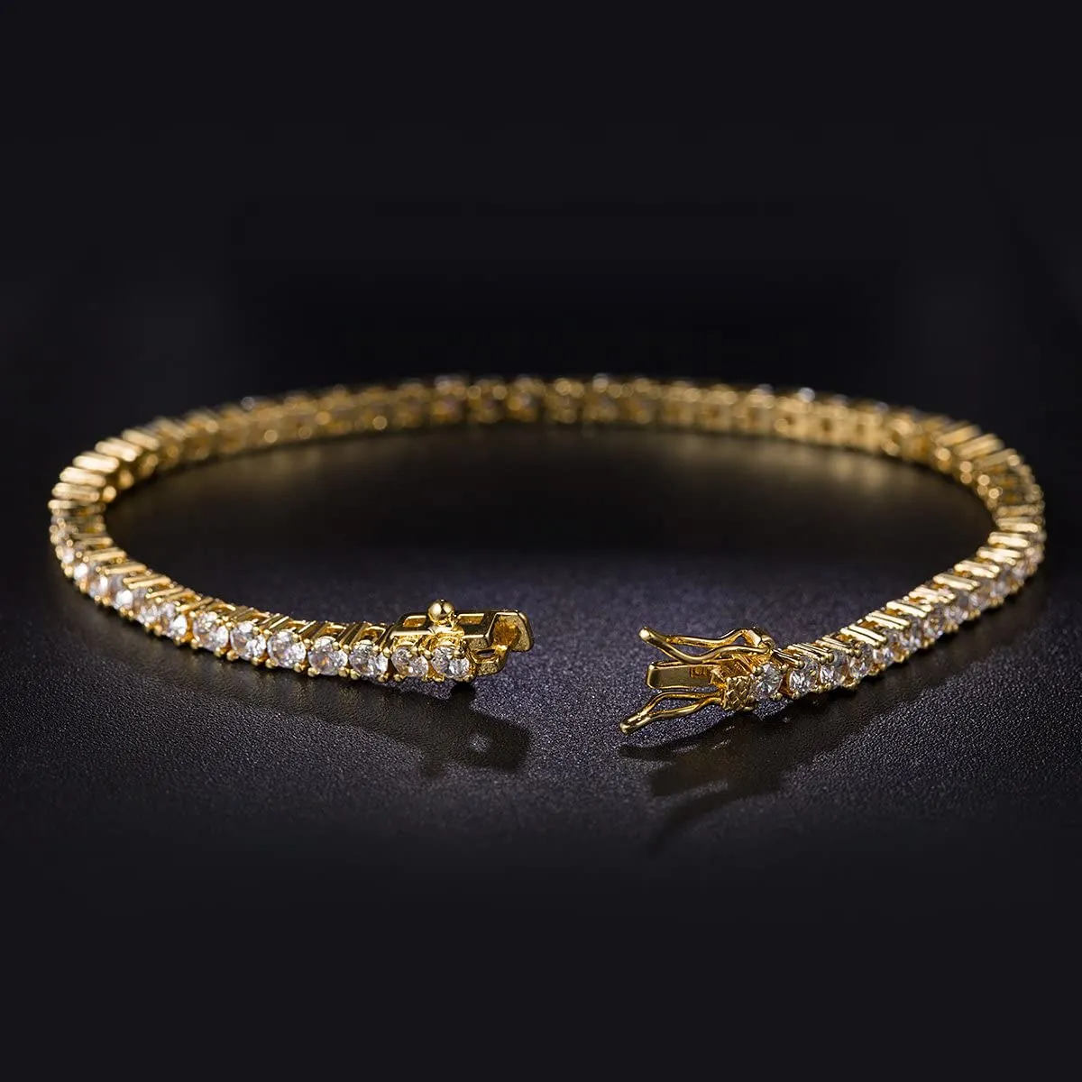 18K Gold Plated Cubic Zirconia Classic Tennis Bracelet