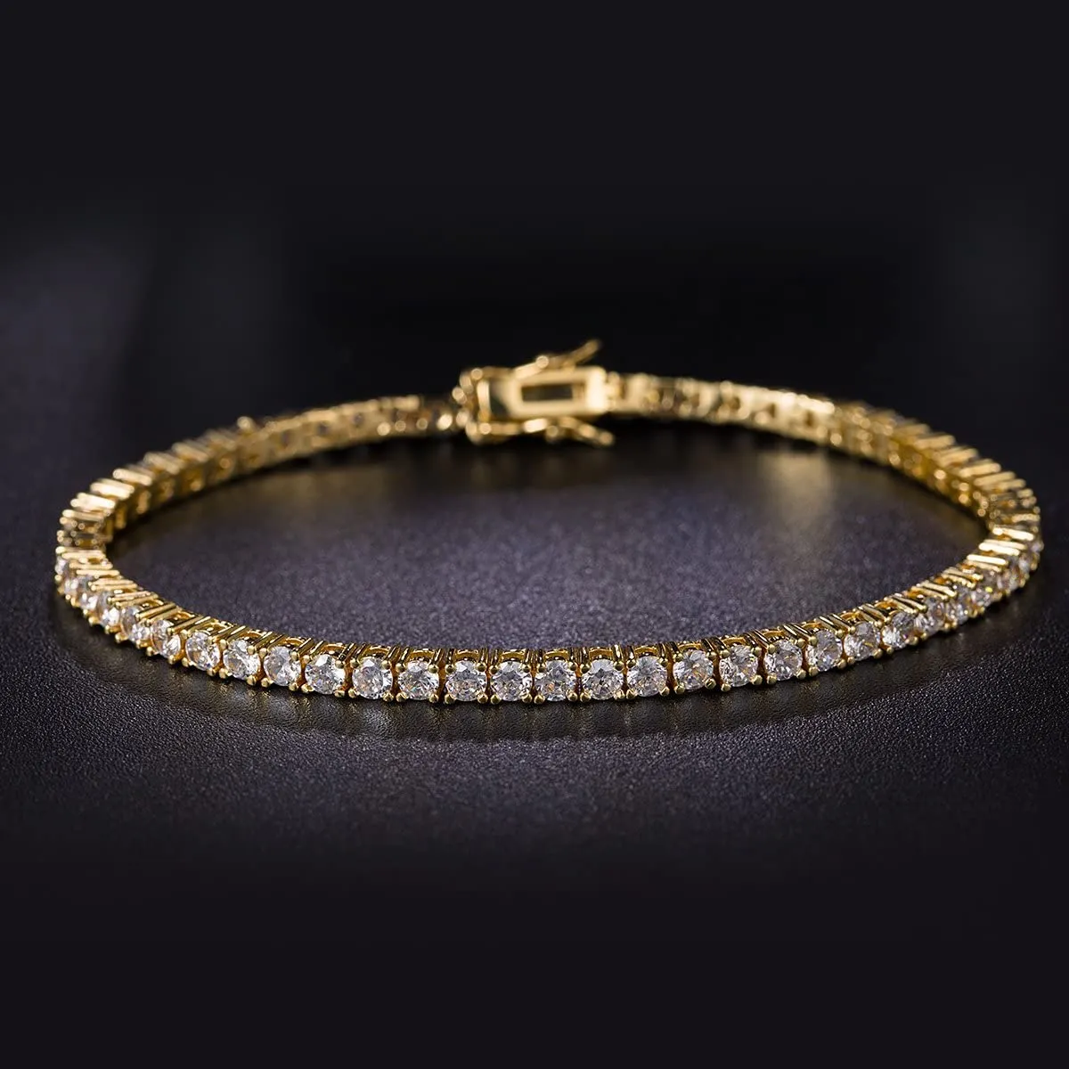 18K Gold Plated Cubic Zirconia Classic Tennis Bracelet