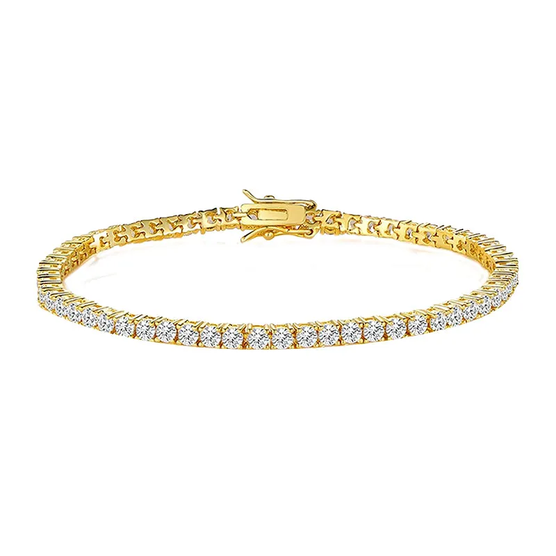 18K Gold Plated Cubic Zirconia Classic Tennis Bracelet