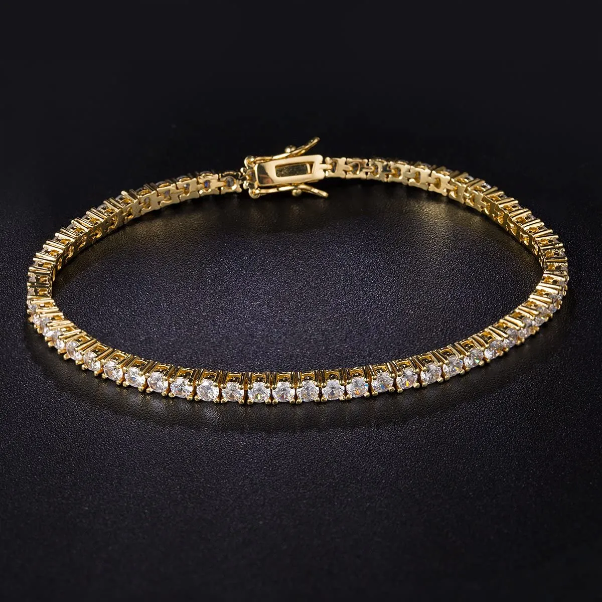 18K Gold Plated Cubic Zirconia Classic Tennis Bracelet