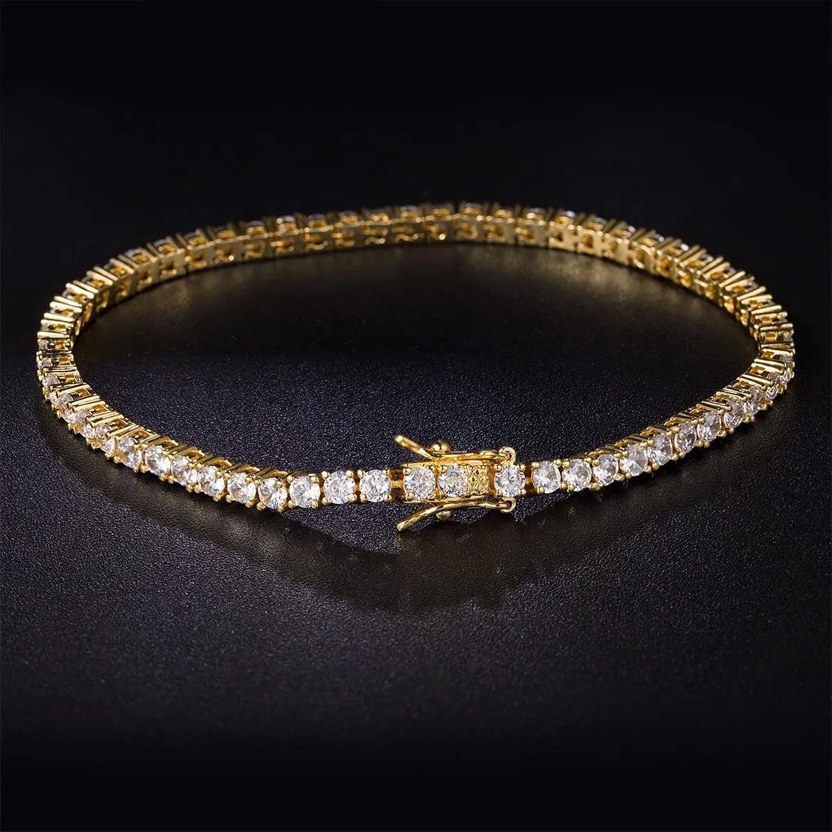 18K Gold Plated Cubic Zirconia Classic Tennis Bracelet