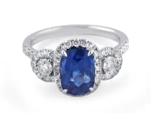 2.30ct Sapphire And Diamond Right Hand Ring