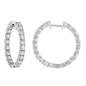 3 cttw Lab Grown Diamond Inside Out Hoop Earrings in 14K Gold