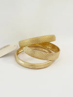 3 Row Textured Casting Bangle Bracelet