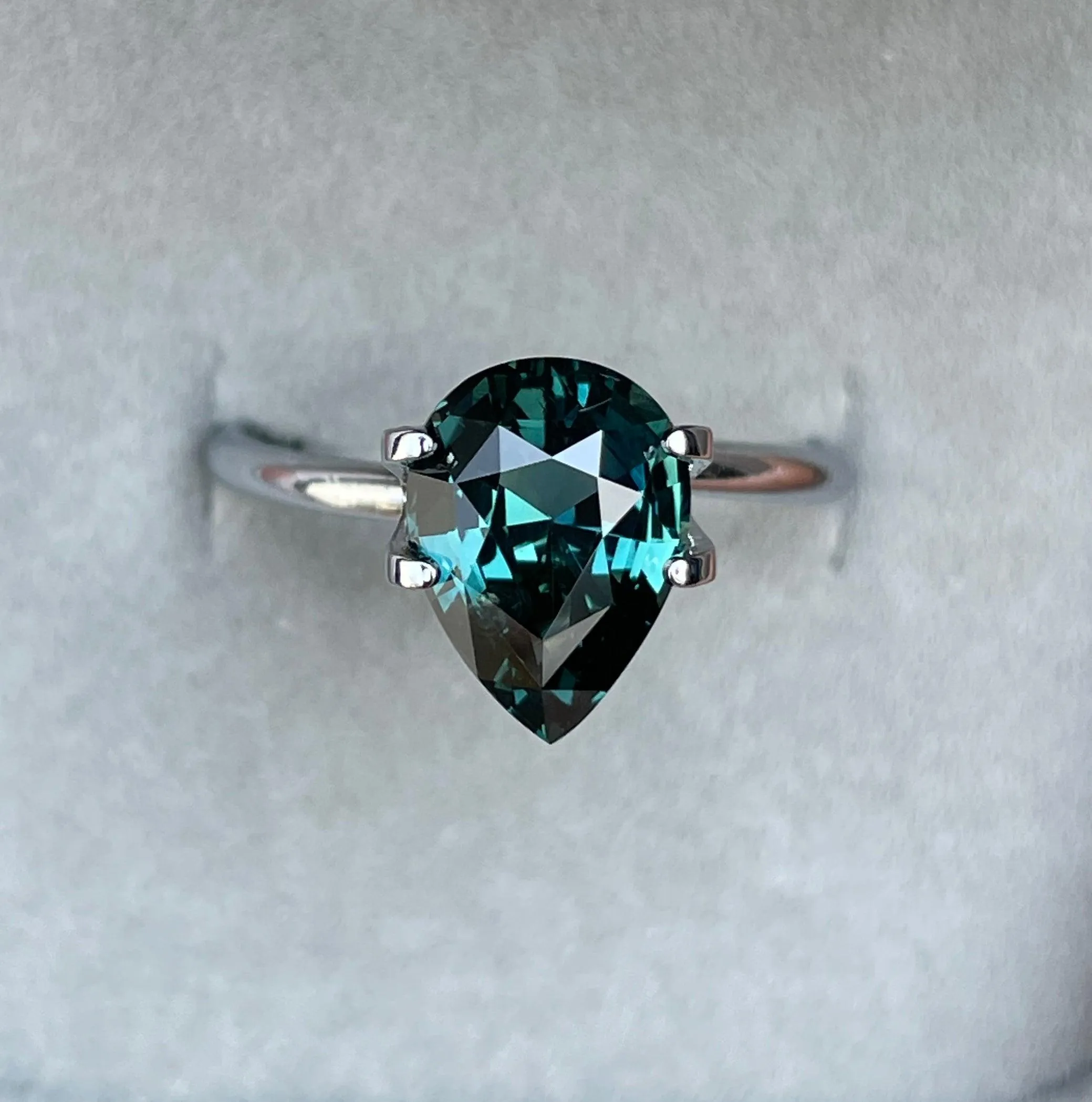 3.00 crt natural blue green sapphire| Teal sapphire ring | Pear engagement ring| Unset loose Sapphire | Rare Colour |custom ring | pear cut