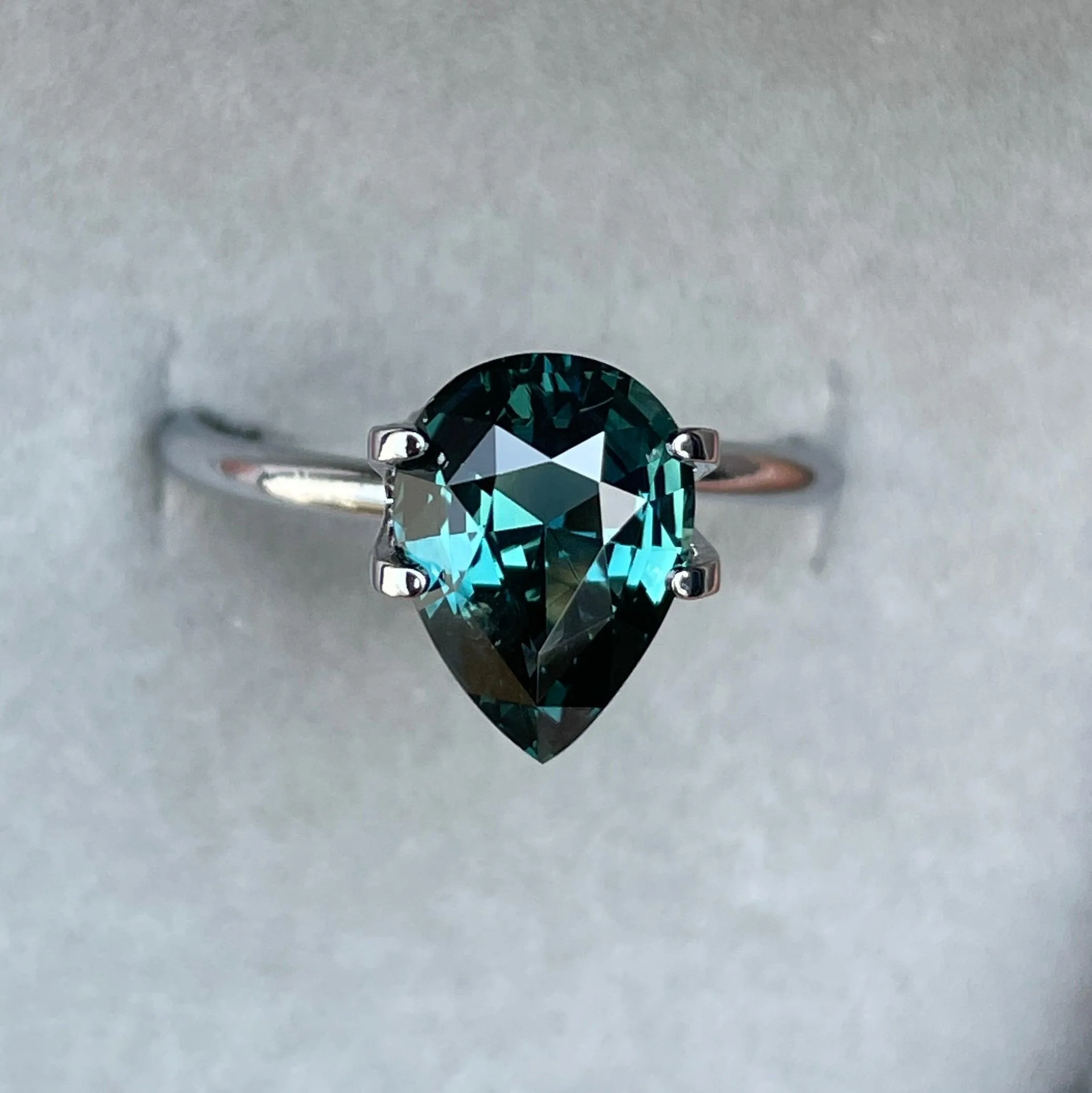 3.00 crt natural blue green sapphire| Teal sapphire ring | Pear engagement ring| Unset loose Sapphire | Rare Colour |custom ring | pear cut