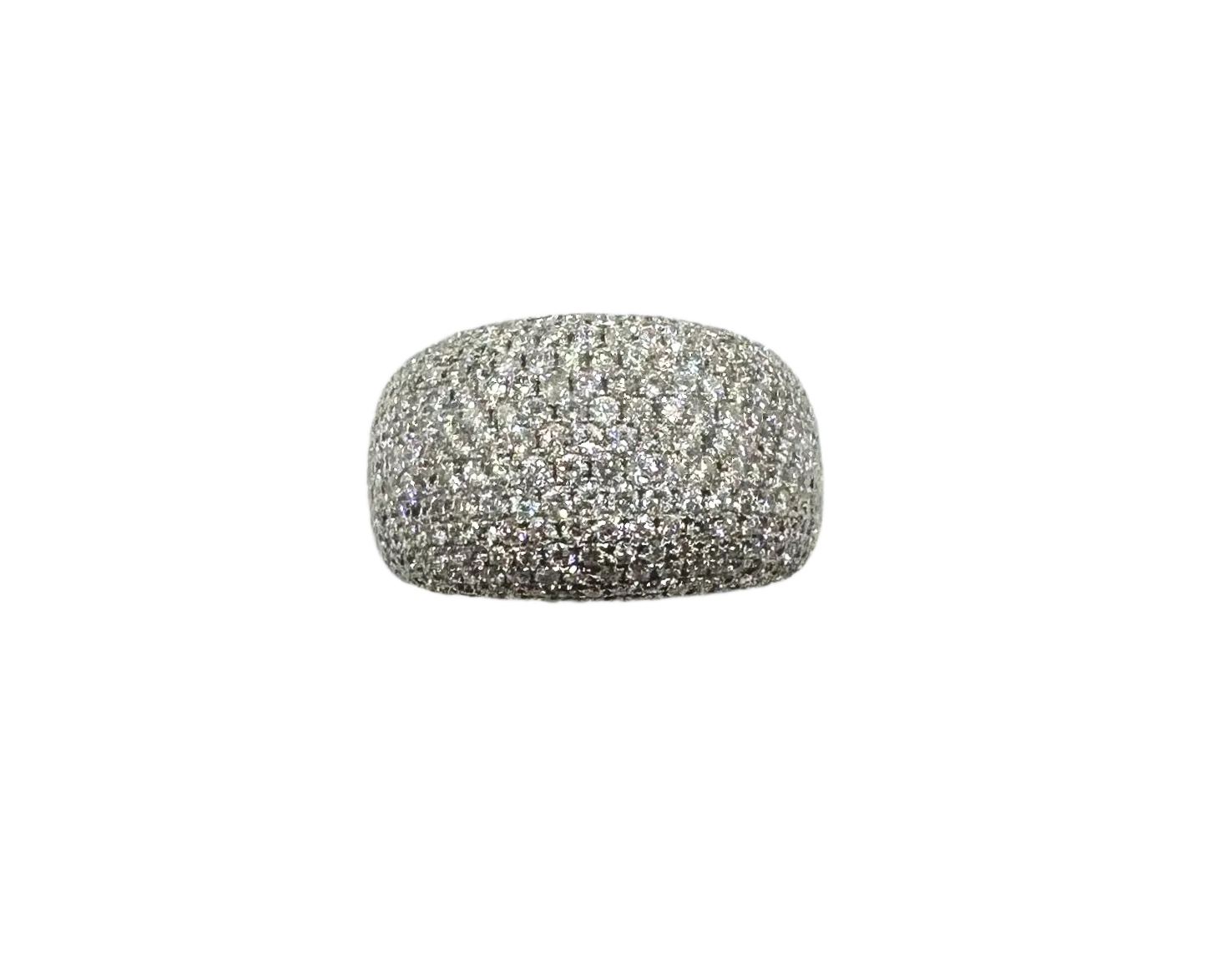 3.57 ctw Pave Diamond Dome Ring in 14k White Gold