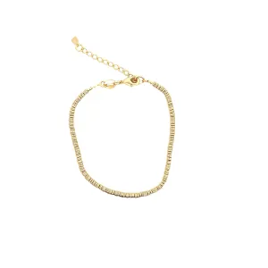 3mm Gold Flat Disc Bracelet (I591)