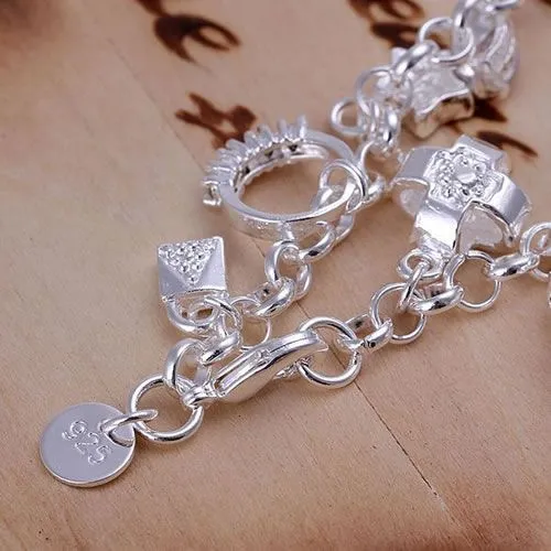 925 Silver Fashion Thirteen Hanging Bracelet – Silver-Plated Charm Bracelet