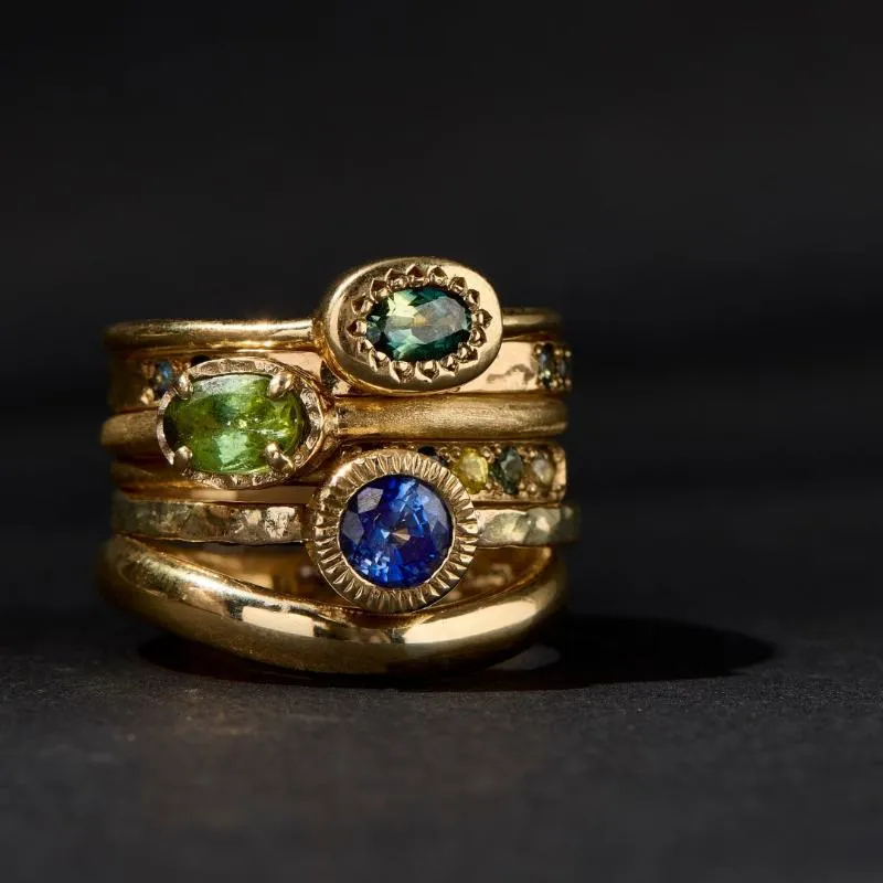 Aeon Ring, Blue Sapphire, 9kt Yellow Gold