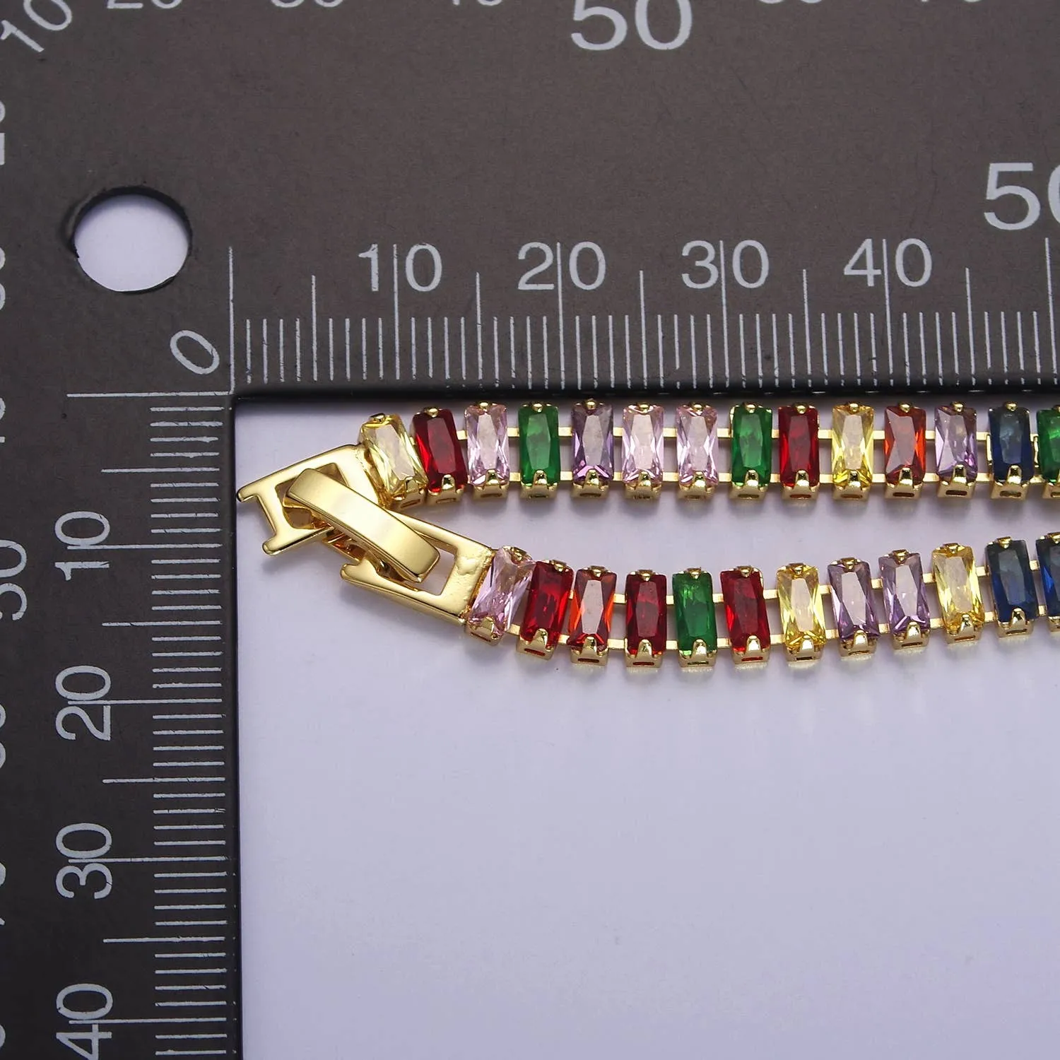 Aim Eternal - Gold Rainbow Gemstone Tennis Bracelet