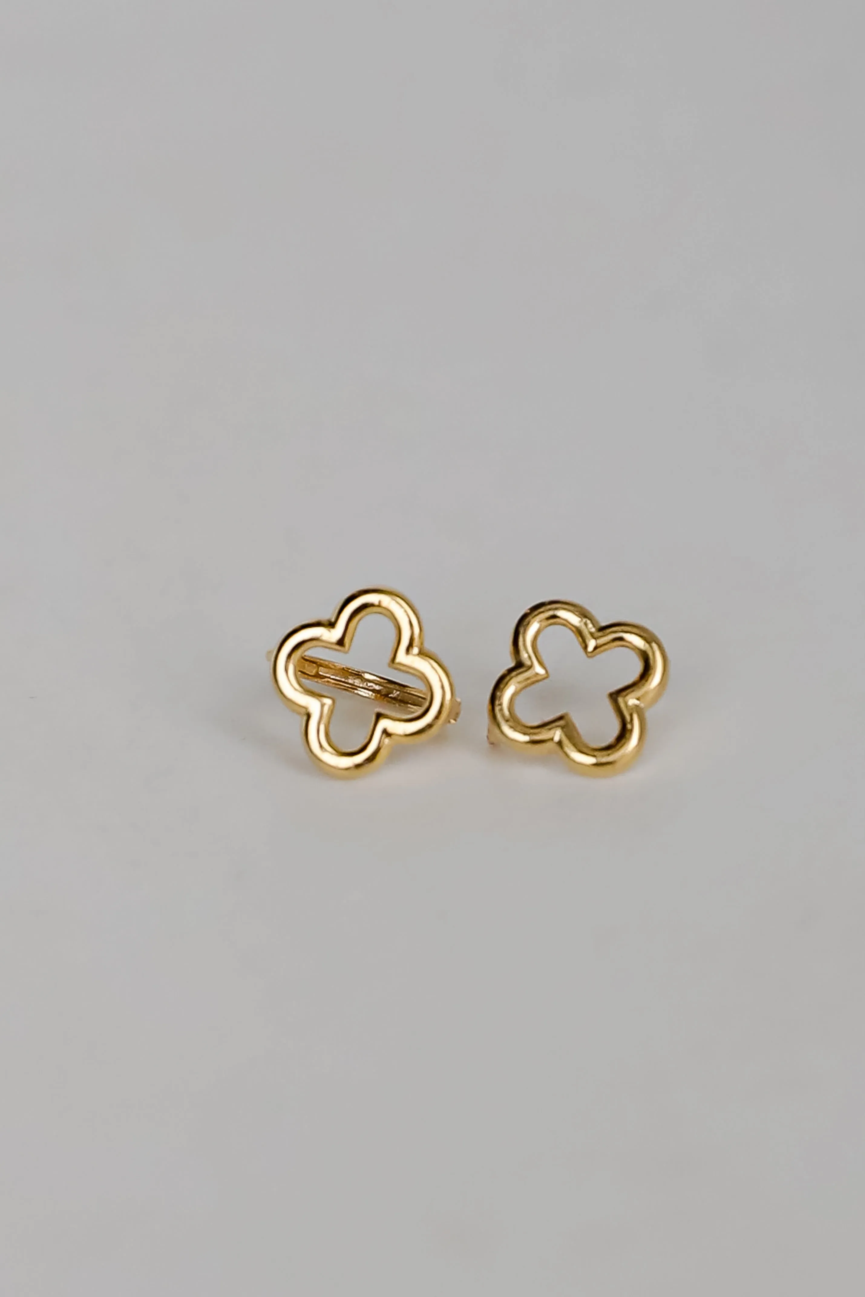 Annie Gold Quatrefoil Mini Hoop Earrings