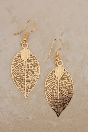 Arwen Leaf Earrings - Gold