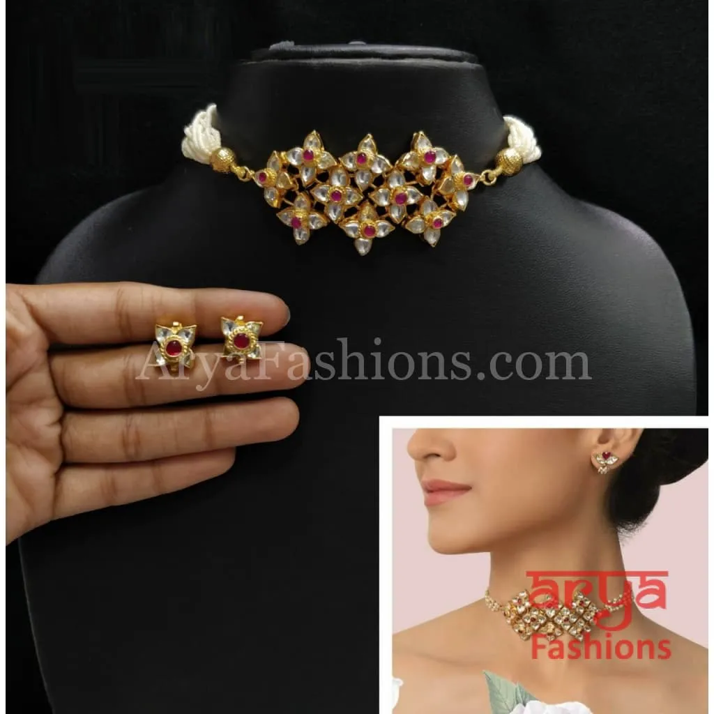 Avia Pacchi Kundan Choker with Ruby stones