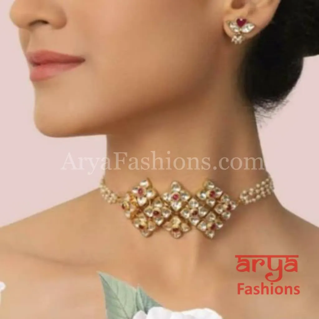 Avia Pacchi Kundan Choker with Ruby stones