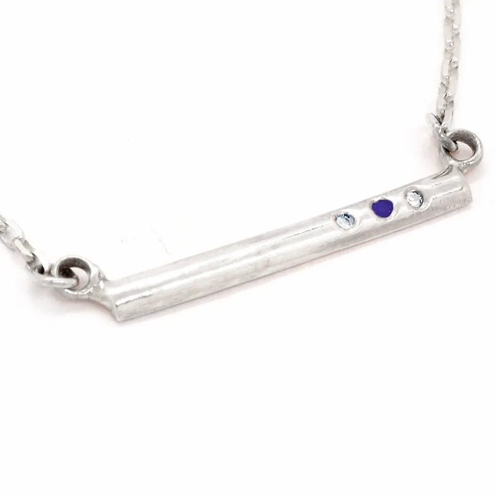 Balance Bar Sapphire & Diamonds Pendant