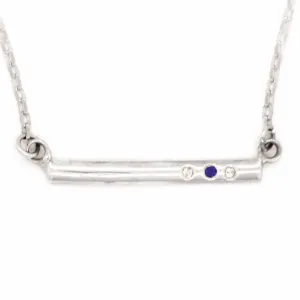 Balance Bar Sapphire & Diamonds Pendant