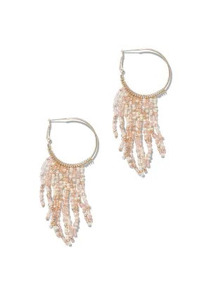 Beaded Tassel Hoop Earring