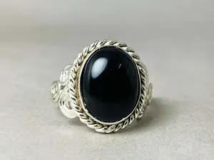 Black Onyx Ring, 925 Silver Ring, December Birthstone Ring, Black Stone Ring, Silver Onyx Ring, Statement Ring, Handmade Ring, Boho Jewelry