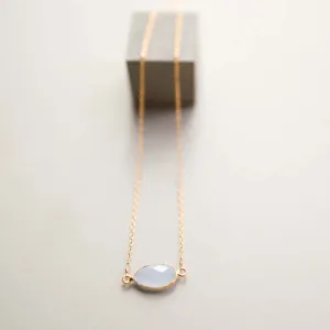 Blue Chalcedony Gold Minimalist Necklace