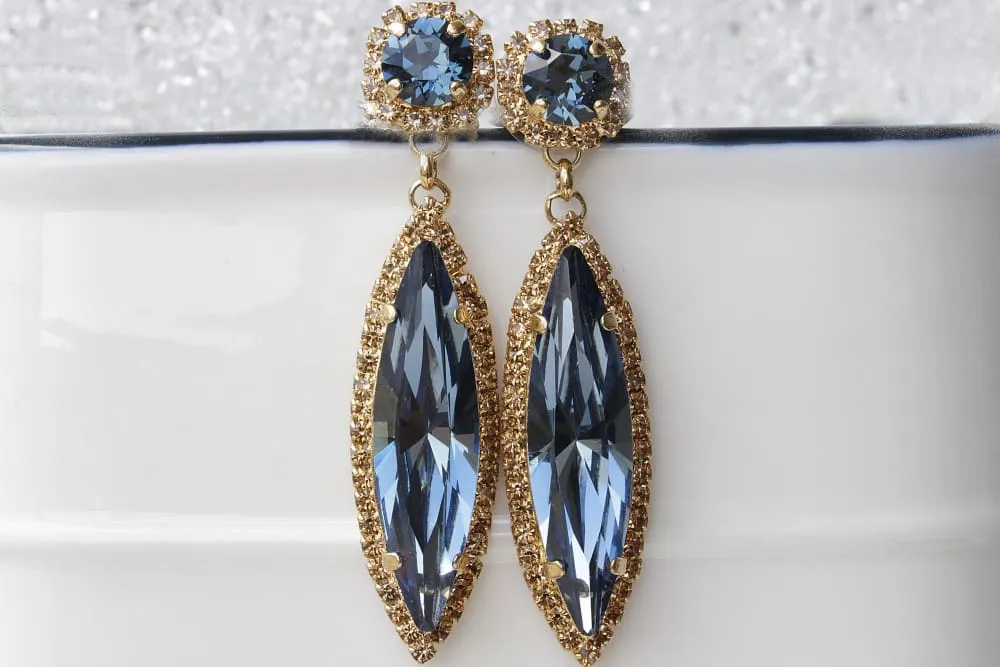 BLUE GOLD EARRINGS