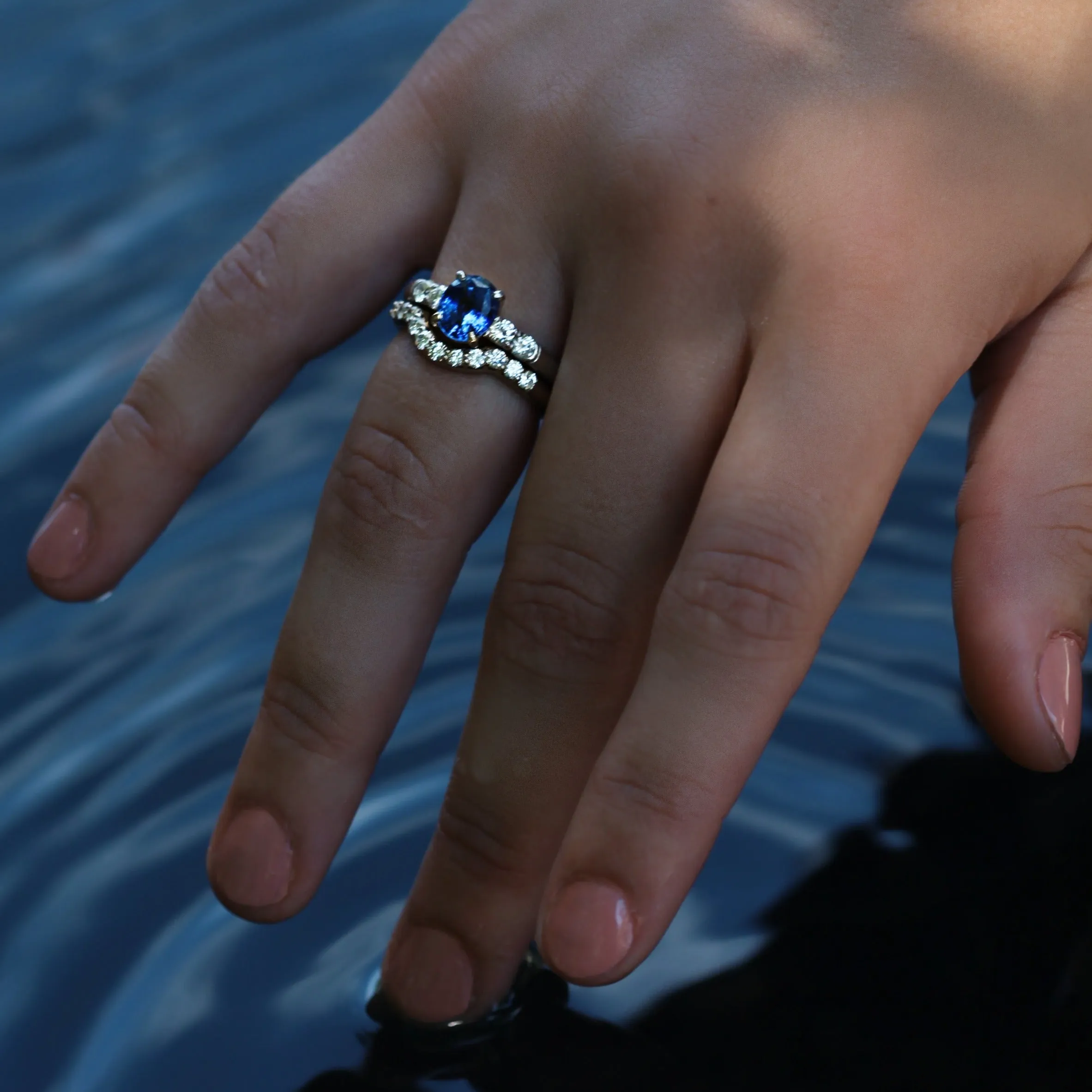 Blue Sapphire Platinum Ring