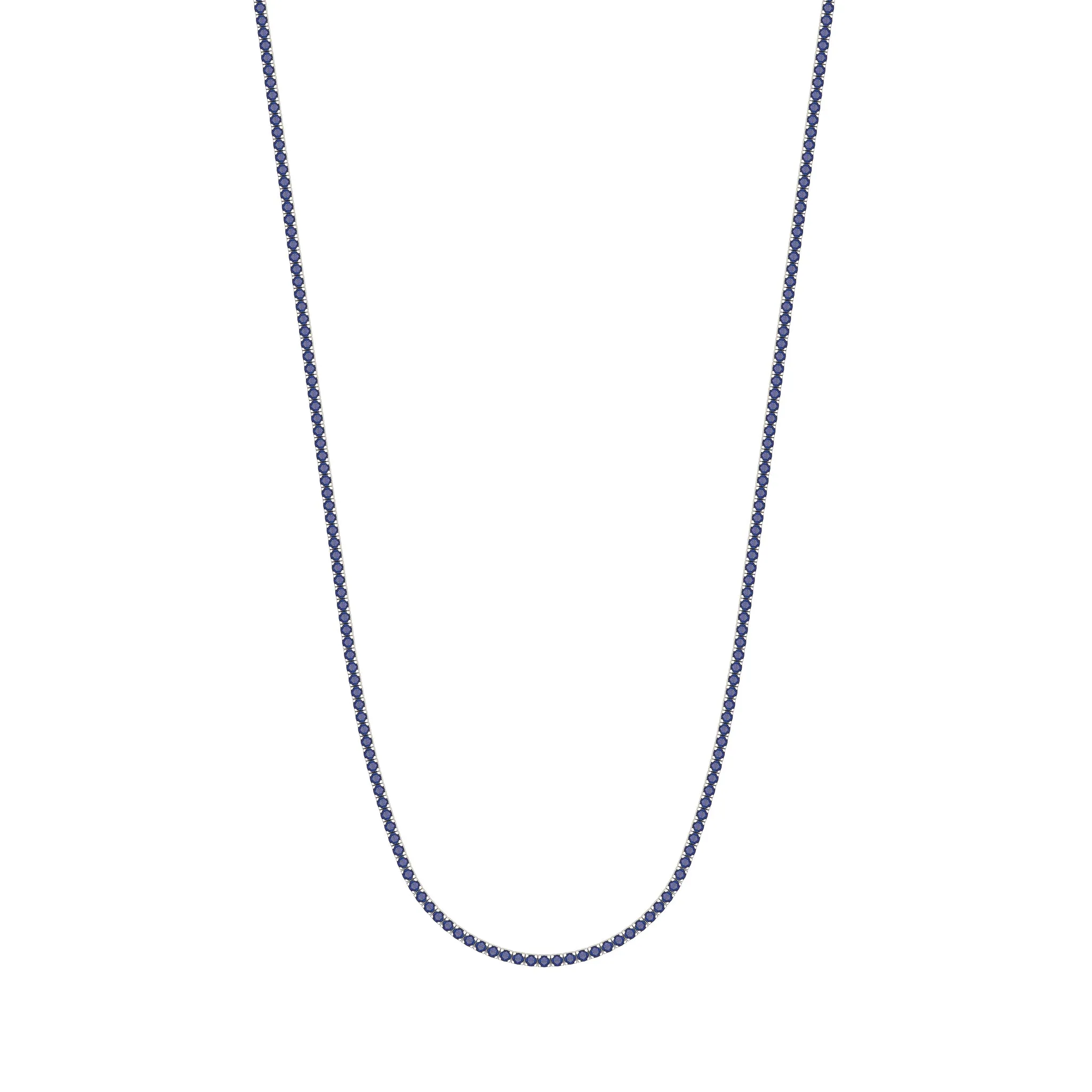 Blue Sapphire Tennis Necklace