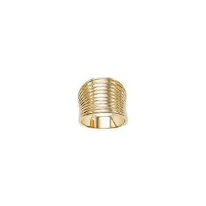 Bold Concave Ribbed Ring (14K)