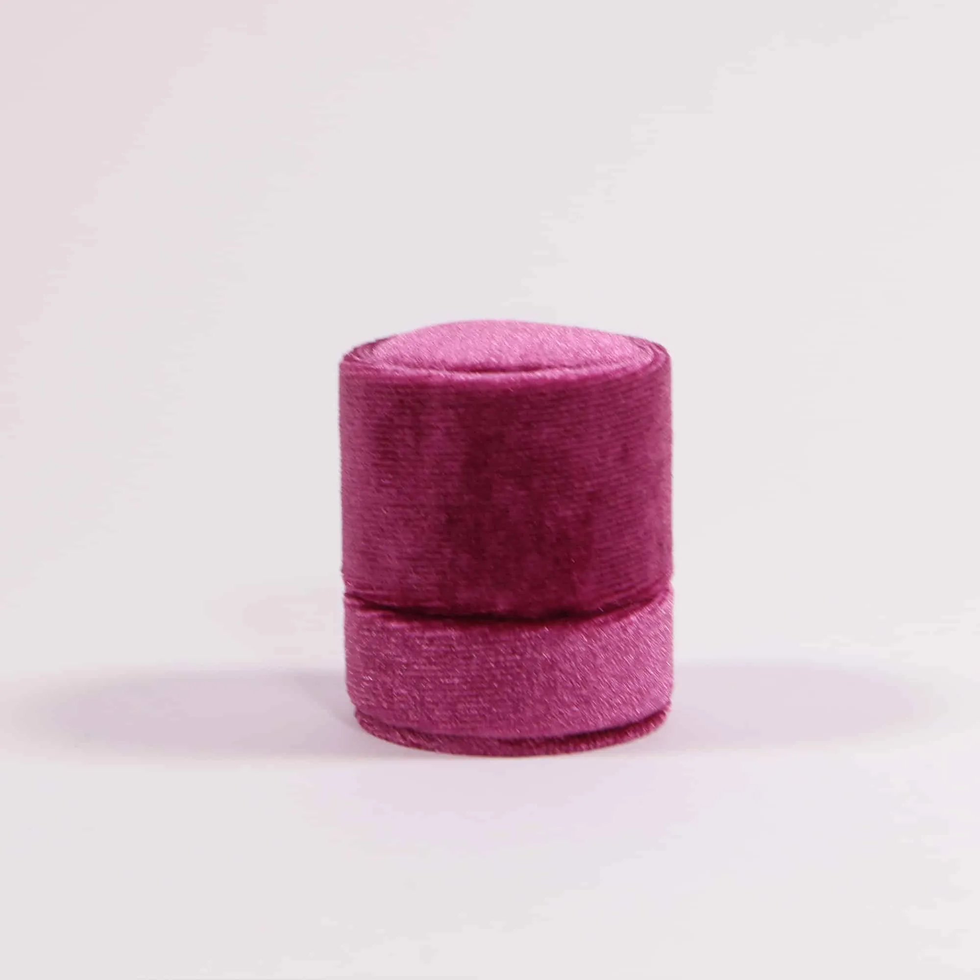 Bold Pink Velvet Round Heirloom Ring Box