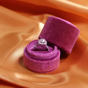 Bold Pink Velvet Round Heirloom Ring Box