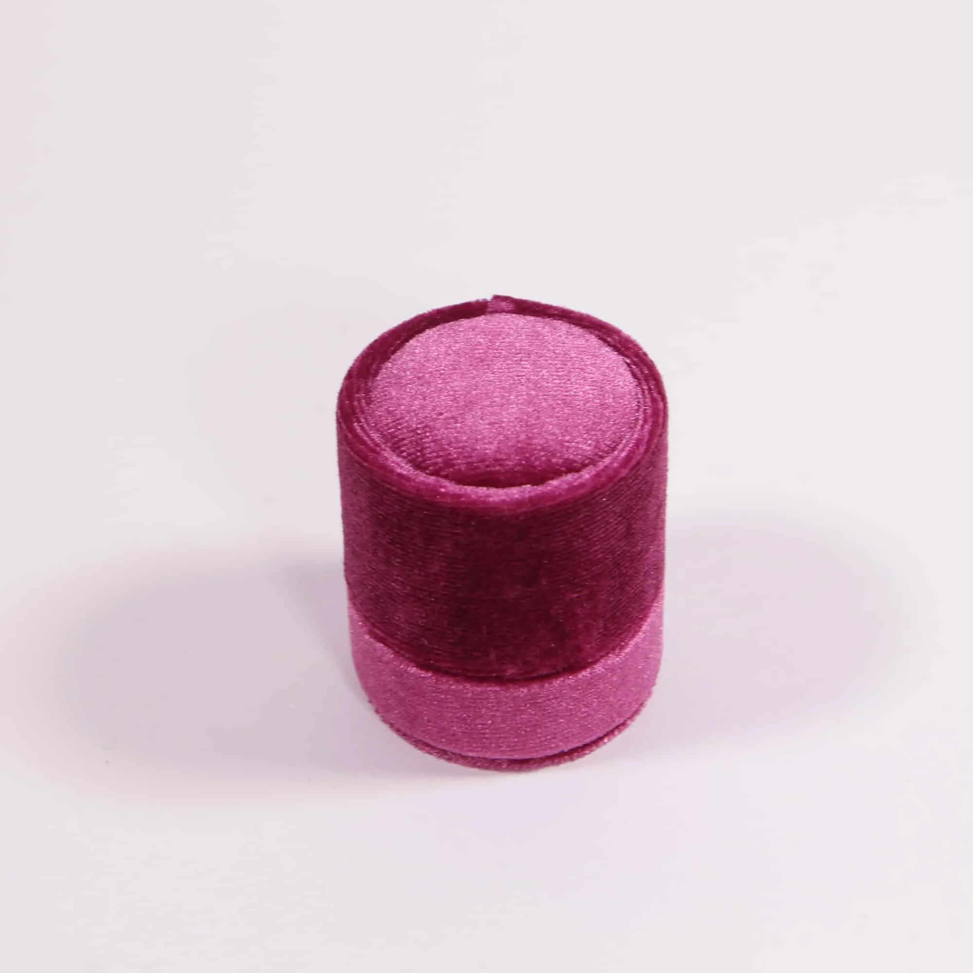 Bold Pink Velvet Round Heirloom Ring Box