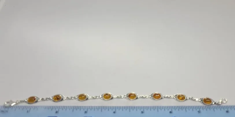 Bracelet, Baltic Amber in Sterling Silver