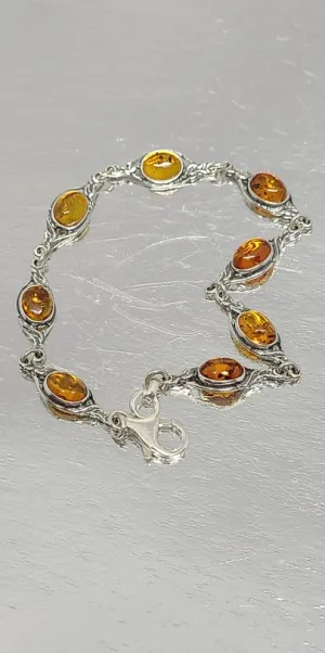 Bracelet, Baltic Amber in Sterling Silver