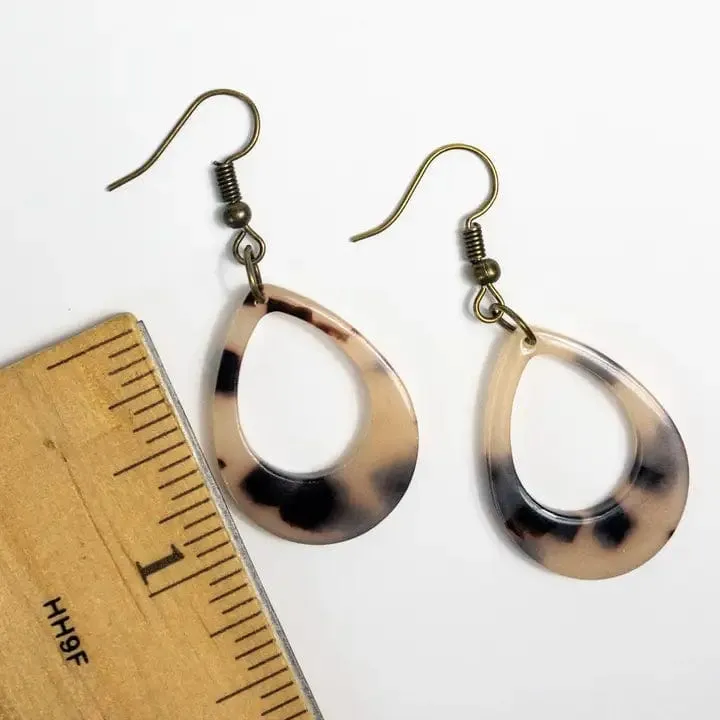 Calico Hollow Boho Teardrop Earrings