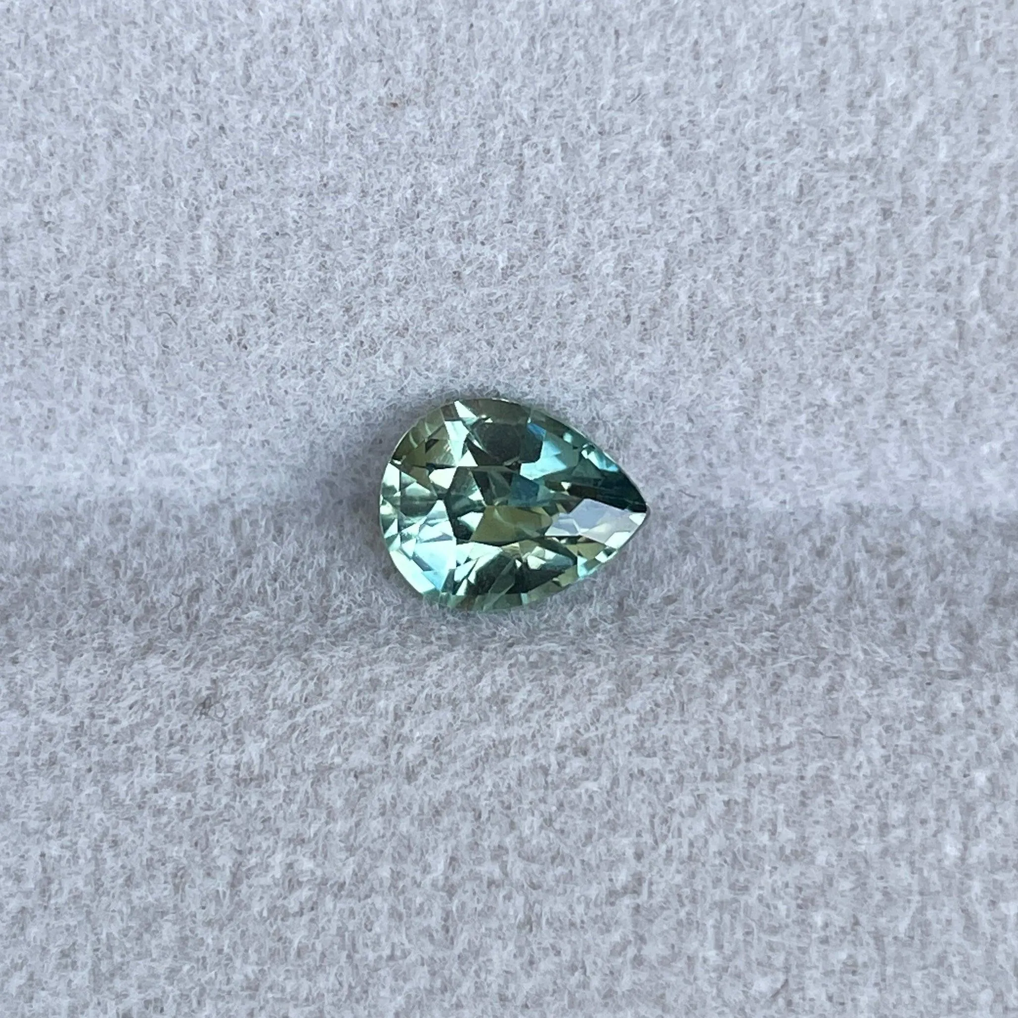 Certified 1.25 Cts Pear Cut Pale Green Sapphire Loose Gemstone