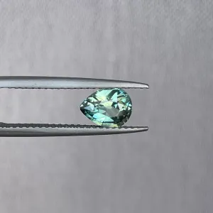 Certified 1.25 Cts Pear Cut Pale Green Sapphire Loose Gemstone