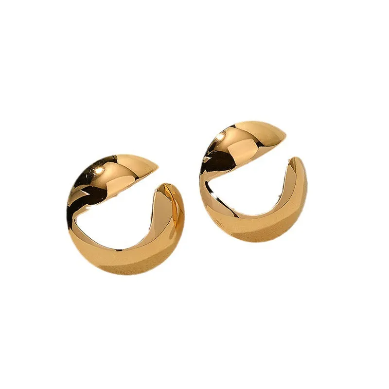 Chic Metal Stud Earrings - Exquisite European Design for Women's Fashion