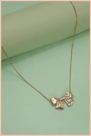 Classic Bow Snake Chain Necklace