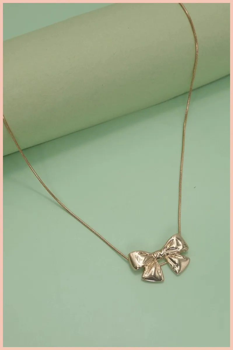 Classic Bow Snake Chain Necklace