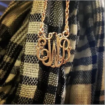 Classic Script Gold Monogram Necklace