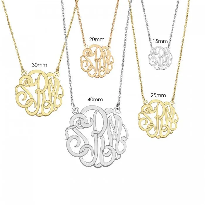 Classic Script Gold Monogram Necklace