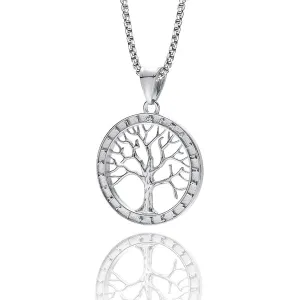 Classy Men Silver Tree Of Life Pendant Necklace