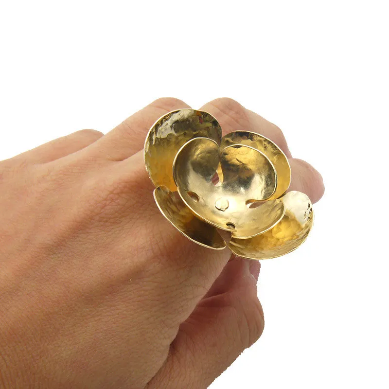 Crocus Flower Gold Ring